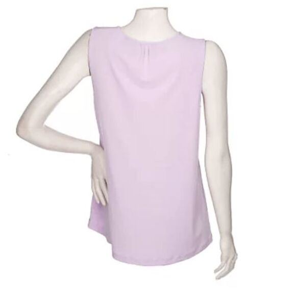 Susan Graver Womens 3X Liquid Knit Swing Tank Yellow Lace Applique Stretch NWT - Picture 4 of 5